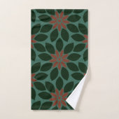 Bloc Imprimer Carrelage Fleurs vert foncé rouge (Serviette à main)