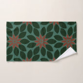 Bloc Imprimer Carrelage Fleurs vert foncé rouge (Serviette à main)