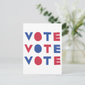 Bloc Lettre VOTE VOTE VOTE Carte postale verticale (Debout devant)