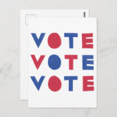 Bloc Lettre VOTE VOTE VOTE Carte postale verticale (Devant / Derrière)