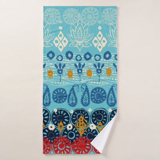 bloc lotus bleu (Serviette de bain)