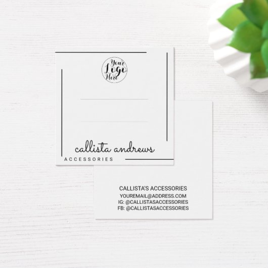 Bloc noir blanc du script Logo Hair Clips Display (Bureau)