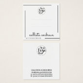 Bloc noir blanc du script Logo Hair Clips Display (Devant & derrière)