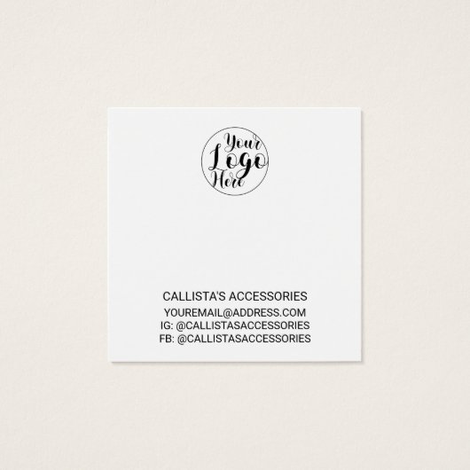 Bloc noir blanc du script Logo Hair Clips Display (Dos)