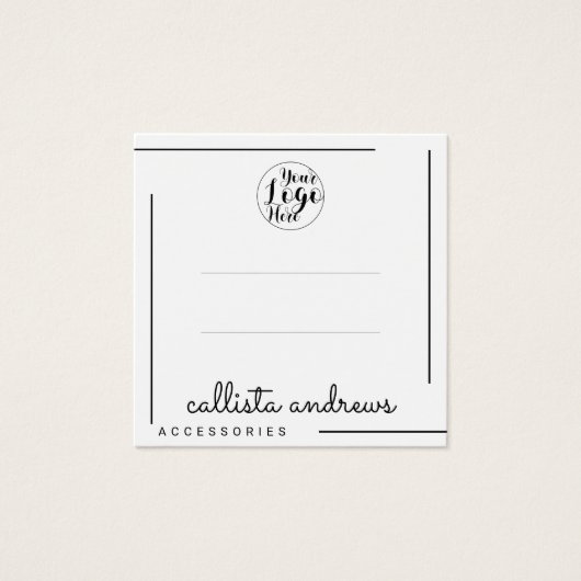 Bloc noir blanc du script Logo Hair Clips Display (Devant)