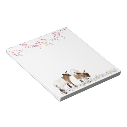 BLOC-NOTE 花とかわいい子ヤギのメモ♡ (Incliné)