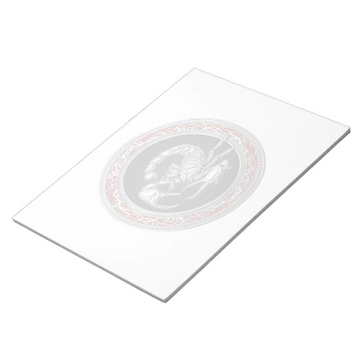 Bloc-note [100] Scorpion d'argent sacré sur noir (Incliné)