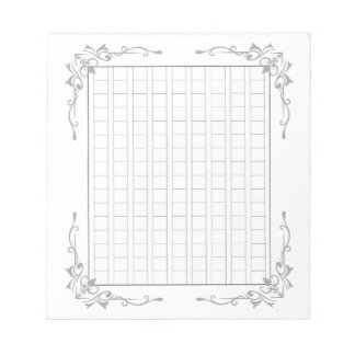 Bloc-note 144字：飾り原稿用紙＜灰＞[gr02] 