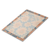 Bloc-note 1950 Dusty Blue Orange Retro Mid Century Floral (Incliné)