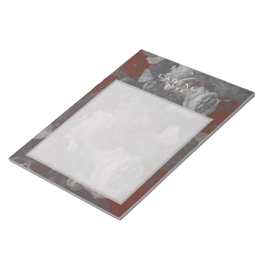 Bloc-note 2026 Floral Chic Artistic Typography Brick Red (Incliné)