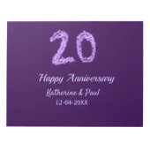 Bloc-note 20e heureux anniversaire ajouter nom du couple dat (Devant)