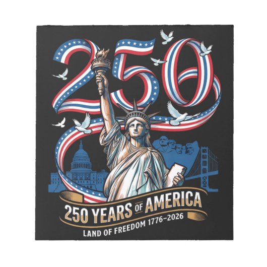 Bloc-note 250 ans anniversaire amérique 1776 2026 (Devant)