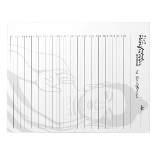 Bloc-note 33x3 Méthode de manifestation, Bouddha Loi d'attra (Devant)