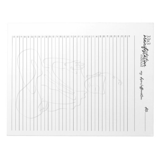 Bloc-note 33x3 Méthode de manifestation, Loi d'attraction (Devant)