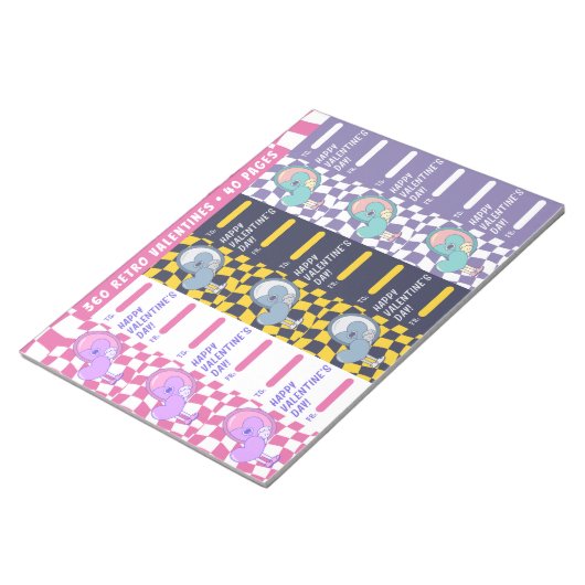 Bloc-note 360 Valentines rétro Tear Away Notepad (Incliné)