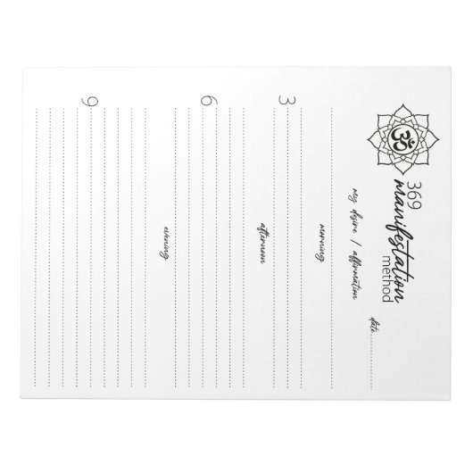 Bloc-note 369 Méthode de manifestation, Loi d'attraction (Devant)