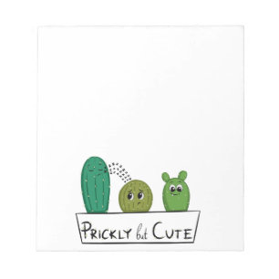 Bloc-note 3 bébés cactus de dessin animé dans un pot