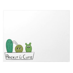 Bloc-note 3 bébés cactus de dessin animé dans un pot