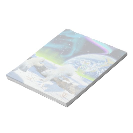 Bloc-note 3 cubes d'ours polaires jouant dans la neige - Art (Tourné)