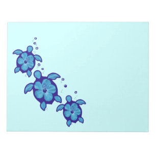 Bloc-note 3 Tortues Honu Bleues