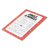 Bloc-note 40 feuilles de jeu de bingo pour Noël Jingle & Min (Incliné)