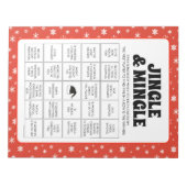 Bloc-note 40 feuilles de jeu de bingo pour Noël Jingle & Min (Devant)