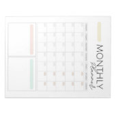 Bloc-note 40 Page Notes mensuelles de rappel Planificateur O (Devant)