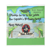 Bloc-note 40 Pirate Birthday Candy Bar Wrapper Party Faveur (Devant)