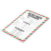 Bloc-note 40 Questionnaires secrets Père Noël (Incliné)