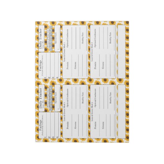 Bloc-note 4-2-1 Suivi des repas (Tourné)