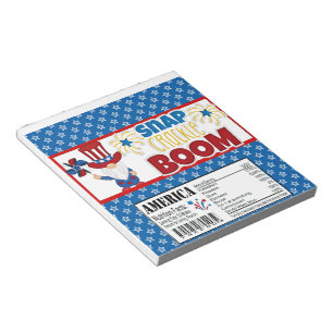 Bloc-note 4 juillet Gnome Candy Bar Wrapper Party