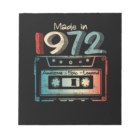 Bloc-note 50 Cadeaux Anniversaire Année Vieux Fait en 1972 C (Devant)