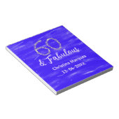 Bloc-note 60 & fabuleux anniversaire bleu argent ajouter nom (Incliné)