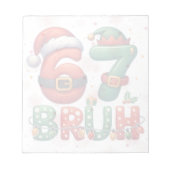Bloc-note 67 Meme Six Seven Bruh Drôle de Noël 6 7 (Devant)