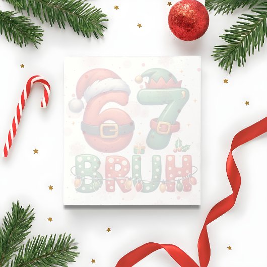 Bloc-note 67 Meme Six Seven Bruh Drôle de Noël 6 7