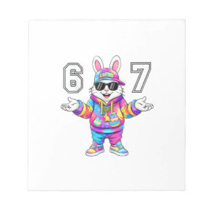 Bloc-note 67 Six Seven Lapin Tie Dye Fête de Pâques 67 Meme 