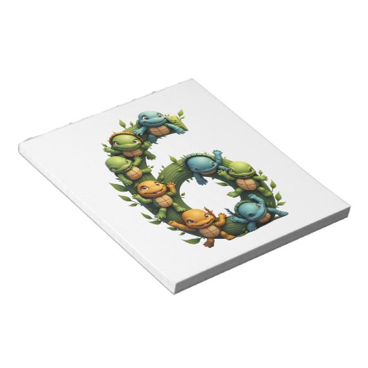 Bloc-note 6th Birthday Sea Turtle Tortoise Theme Party 6 Yea (Incliné)