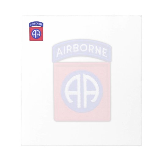Bloc-note 82e patch pour anciens combattants de la division (Devant)