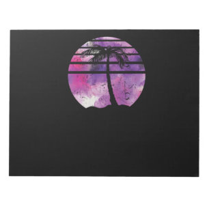 Bloc-note 85.Surf Palm Tree Surfboard Coucher de soleil Palm