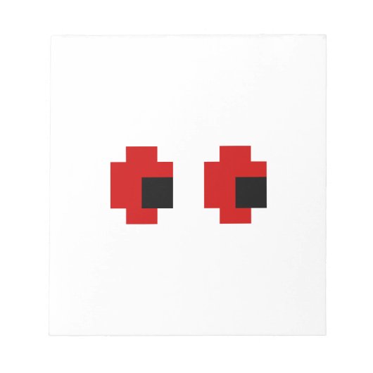 Bloc-note 8 bits Éffrayants yeux rouges (Devant)