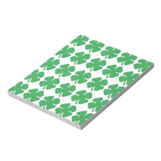 Bloc-note 8 bits Pixel Lucky Four Leaf Clocher (Tourné)