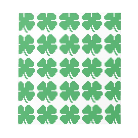 Bloc-note 8 bits Pixel Lucky Four Leaf Clocher (Devant)