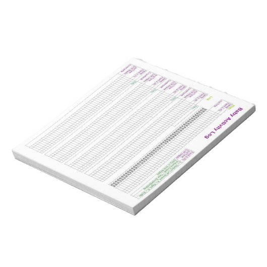 Bloc-note A5 Journal d'activité du bébé (Tourné)