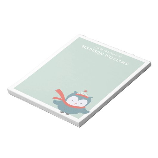 Bloc-note À Partir Du Bureau Du Nom Hivernal Chouette (Tourné)
