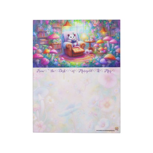 Bloc-note A Possum in His Reading Nook Notepad (Tourné)