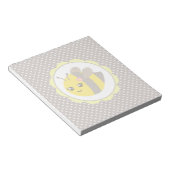 Bloc-note Abeille de bébé jaune et gris (Incliné)