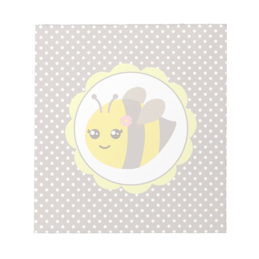 Bloc-note Abeille de bébé jaune et gris (Devant)