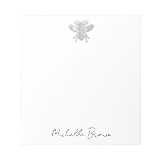 Bloc-note Abeille de miel d'argent personnalisée (Devant)