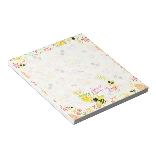 Bloc-note Abeille de miel jaune (Incliné)