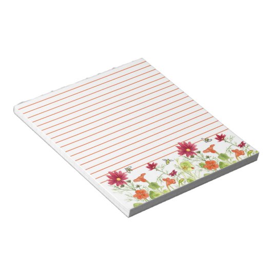 Bloc-note Abeille de miel Orange Nasturtium Cosmos Linked (Incliné)